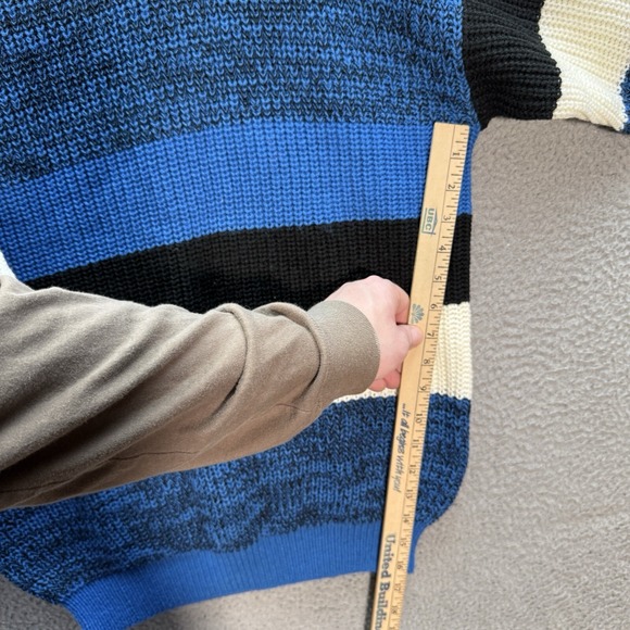 Vintage Sweater Graphix Sweater Adult Medium Multicolor Striped Knit Grandpa 90s - Picture 6 of 9